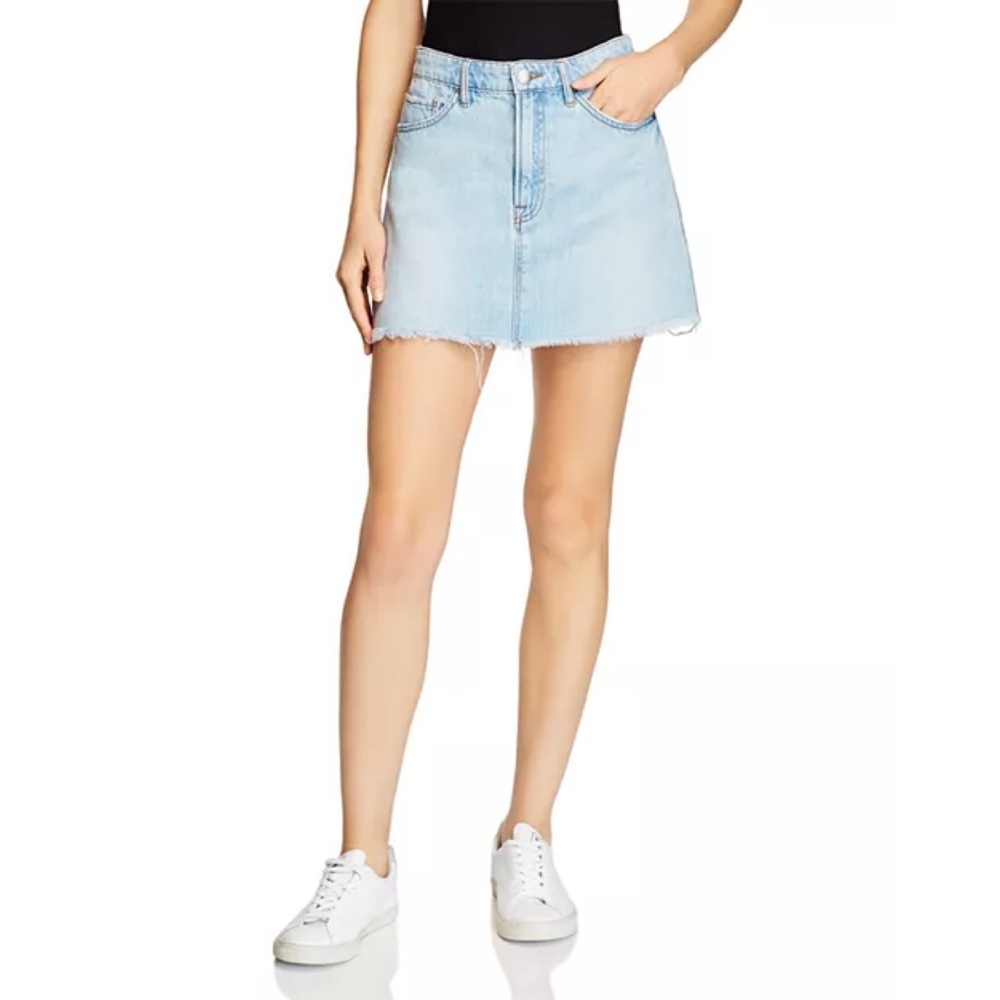 Frame Denim Canteburry Le Mixed Media Cargo Mini Skirt Raw Hem Distressed